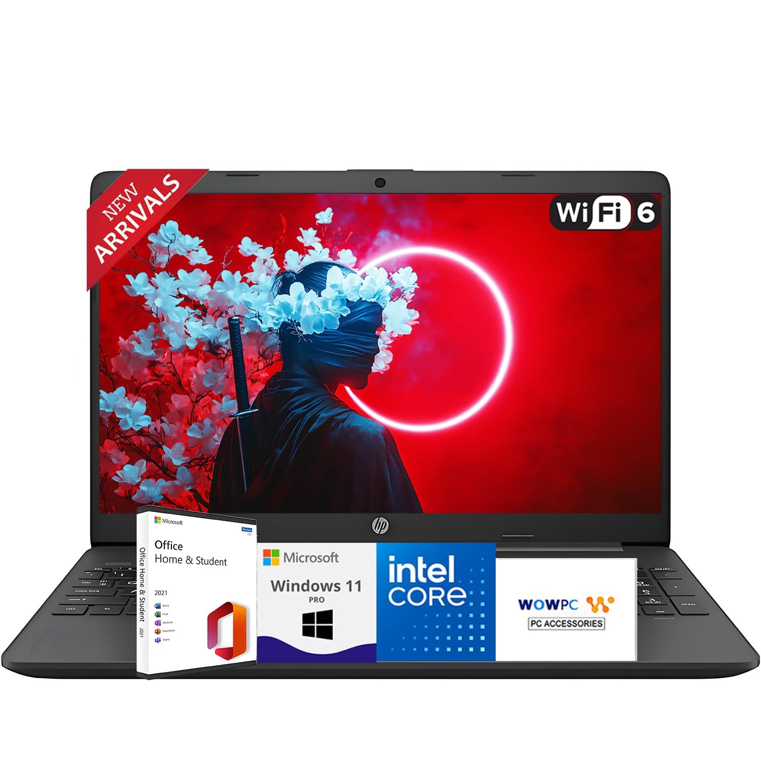 HP New Business Laptop with Microsoft Office, Intel Powerful Processor, 15.6" FHD LED Display, 8GB RAM, 256GB SSD, Ethernet RJ-45, Ultra Quiet Design, Long Battery Life, Windows 11 Pro, WOWPC USB Image HP New Business Laptop with Microsoft Office, Intel Powerful Processor, 15.6" FHD LED Display, 8GB RAM, 256GB SSD, Ethernet RJ-45, Ultra Quiet Design, Long Battery Life, Windows 11 Pro, WOWPC USB Image
