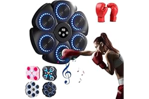 Music Boxing Machine,Smart Music Boxing Machine with Boxing Gloves for Kids Adult,Wall-Mounted Boxing Machine with Lights & A