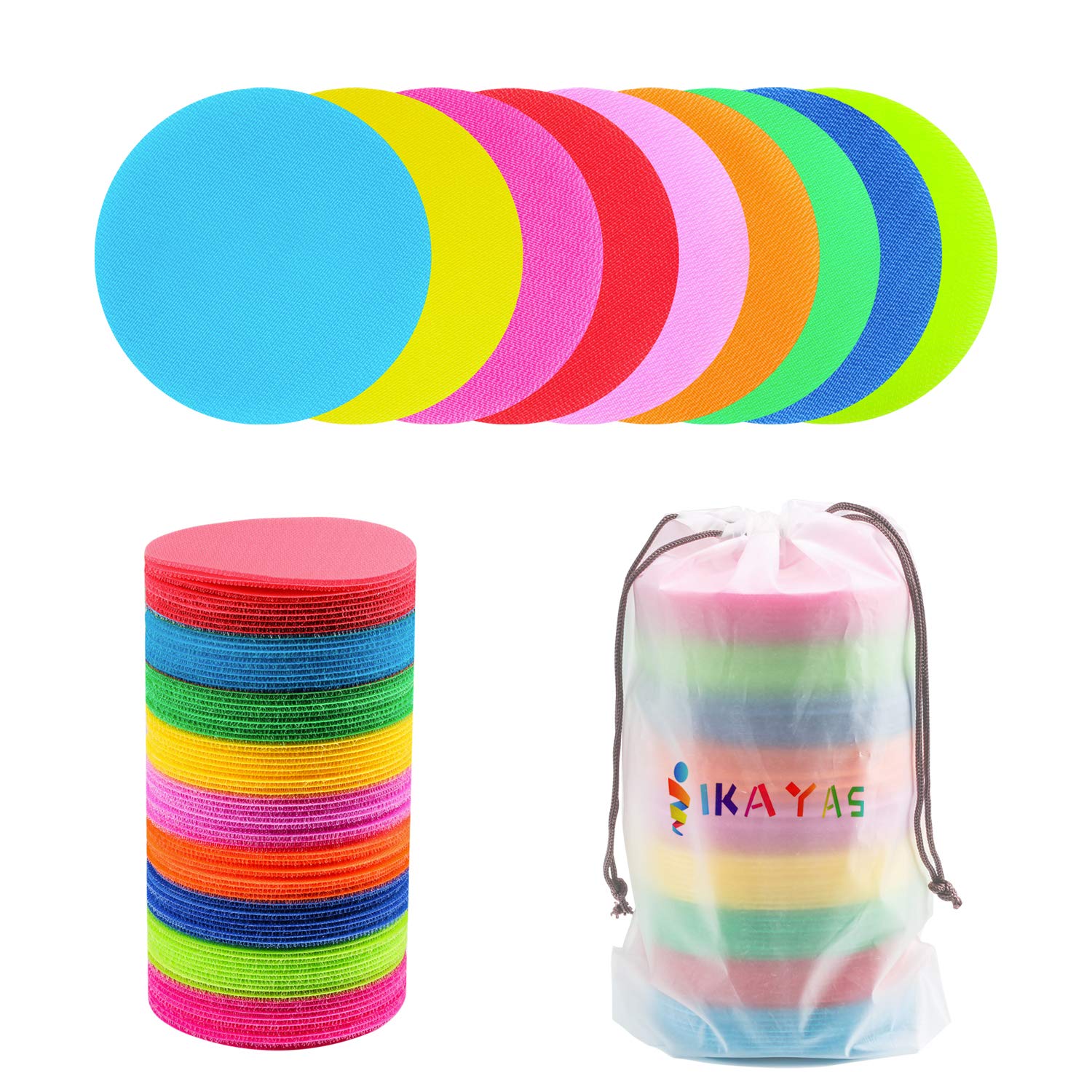 Photo 1 of 81 Pcs Carpet Spots Markers Floor Dots Carpet Circles Carpet Markers for Classroom Elementary School Teacher Supplies, Carpet Floor Dots Spots for Kids Social Distancing