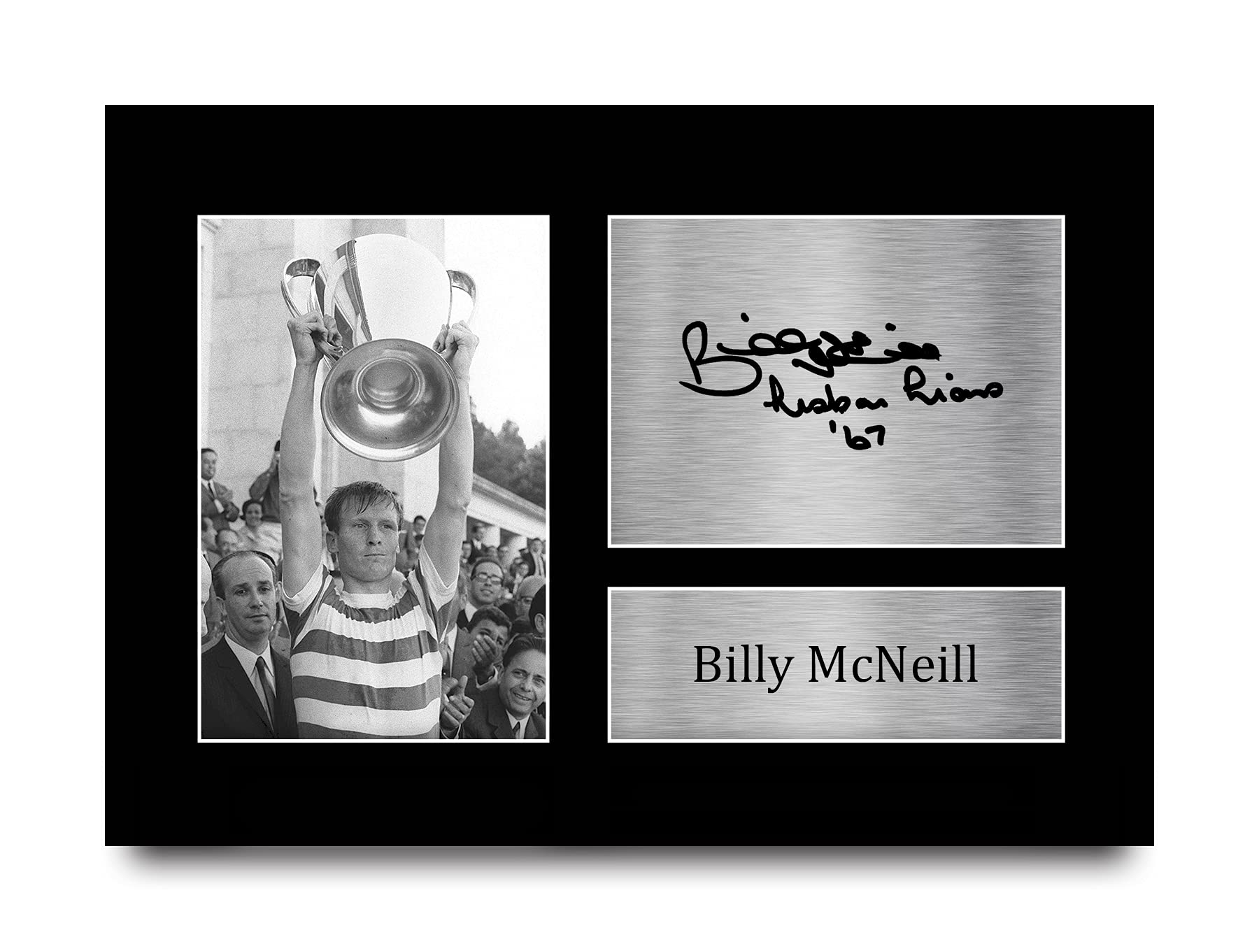 HWC Trading A4 Billy McNeill Celtic Lisbon Lions 1967 European Cup Winners Gifts Printed Signed Autograph Picture for Fans and Supporters - A4