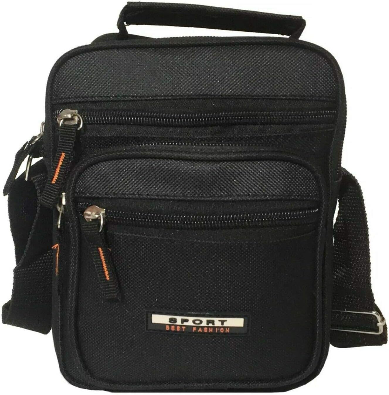 Diffusion Unisex Multi Purpose Multi Pocket Mini Shoulder Organizer Handbag Travel Holiday Utility Work Bag Handy Men's Body Bag (Black)