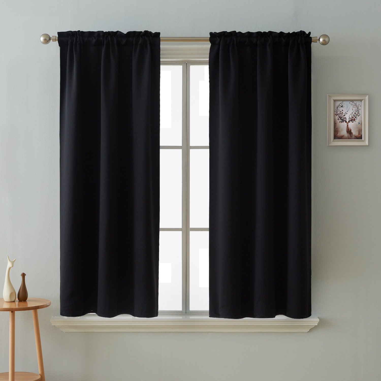 Best Black Kitchen Curtains Set 58 By 36