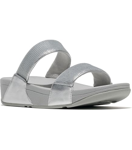 Amazon.com | FitFlop Lulu Crystal-Mix Metallic Cross Slides, Color