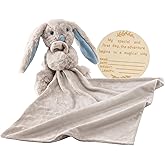 Baby Bunny Lovey Super Soft Large Security Blanket Newborn Snuggler Plush Toy Stuffed Animal Cuddle Nursery Essentials Loveys for Babies Girl Boy Infant Gift Toddler Blankie | 19.6 Inches Blue Rabbit