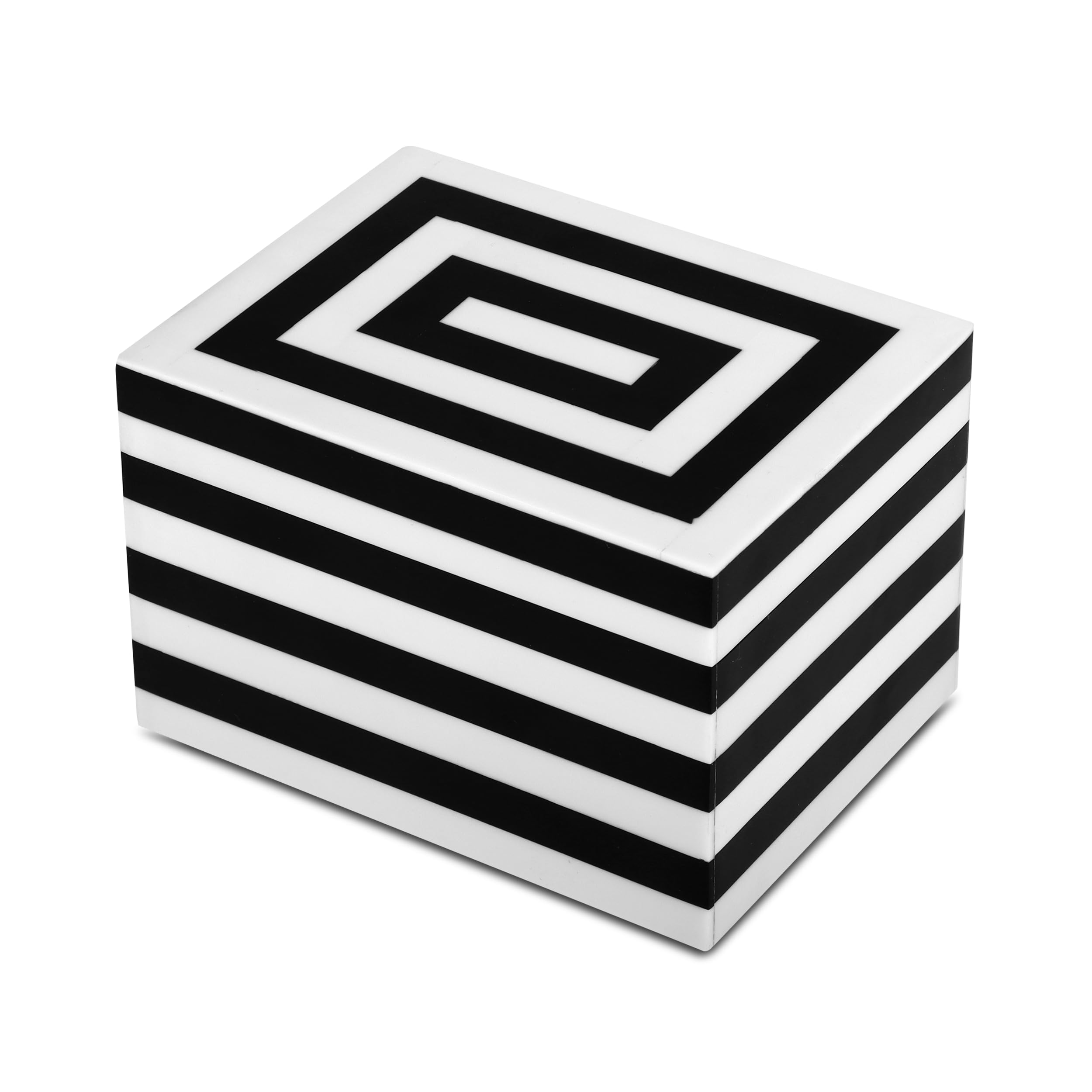 Handicrafts Home Concentrics Collection Storage Organizer Decorative Box Multipurpose Gift, 6x4.5x4 Inch