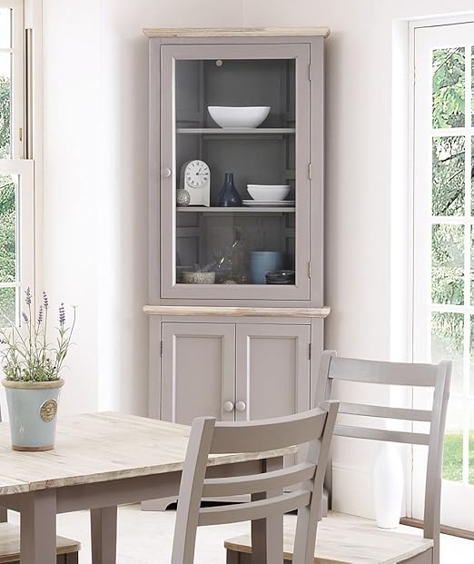 Florence Corner Display Dresser dove grey Amazon.co.uk