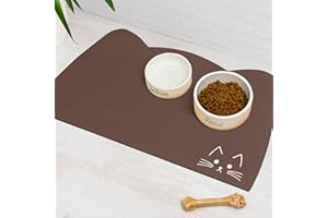 AYIASHIAB Cat Food Mat Non Slip Absorbent, Cat Bowl Mat Quick Dry Dog Food Mat, Eco-Friendly Cat Matt for Food and Water Pet Supplies 10"x18.4"
