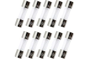 ZUPAYIPA Pack of 10 pcs F7AL Fast-Blow Fuse 7amp F7A 125Volt Glass Fuses 0.2 x 0.79 Inch / 5 x 20 mm (125V 7A)