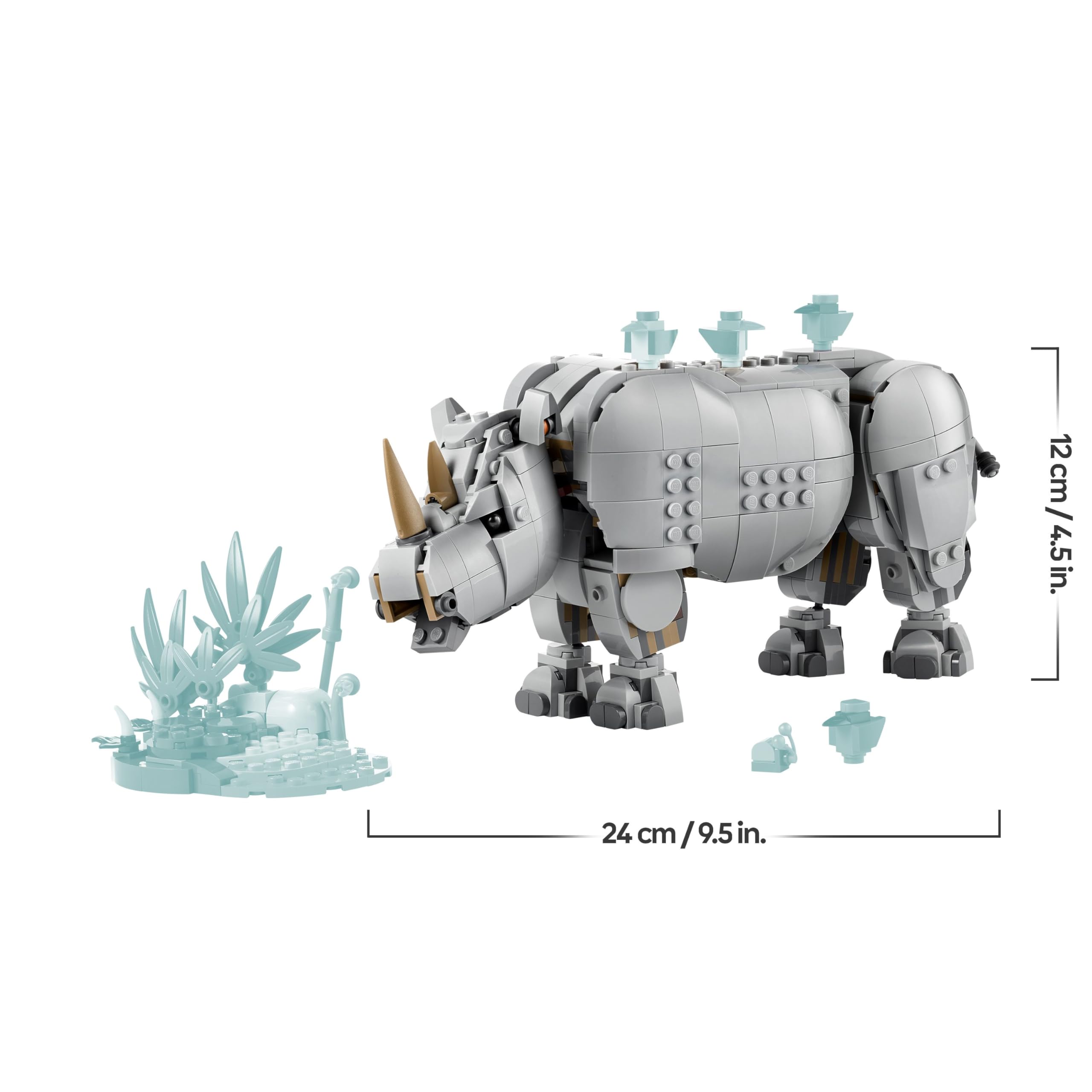 LEGO Creator 3in1 Wilde Tiere: Prächtiges Nashorn mit Vögeln - Kinder Spielzeug mit Tierfigur - Figur verwandelt sich in ein Nilpferd oder Walross - Geschenk für Mädchen und Jungen ab 9 Jahren - 31171 7