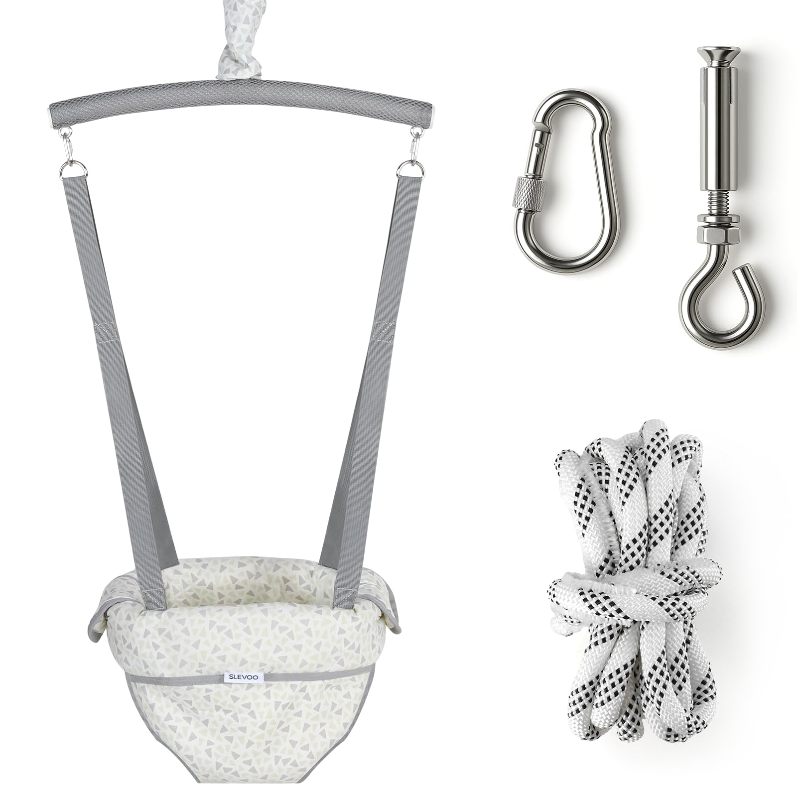 Photo 1 of Slevoo Baby Jumper, with Ceiling Hook, Quick-Entry and Space-Saving Portable Infant Jumper for Small Spaces