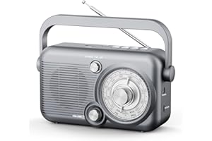 KUEPHOM Portable Radio with Bluetooth AM FM Radio with Best Reception:Vintage Shortwave Radio Rechargeable Battery Powered Tansistor Radio with USB and TF for MP3 Loud Speaker Stereo Earphone Output