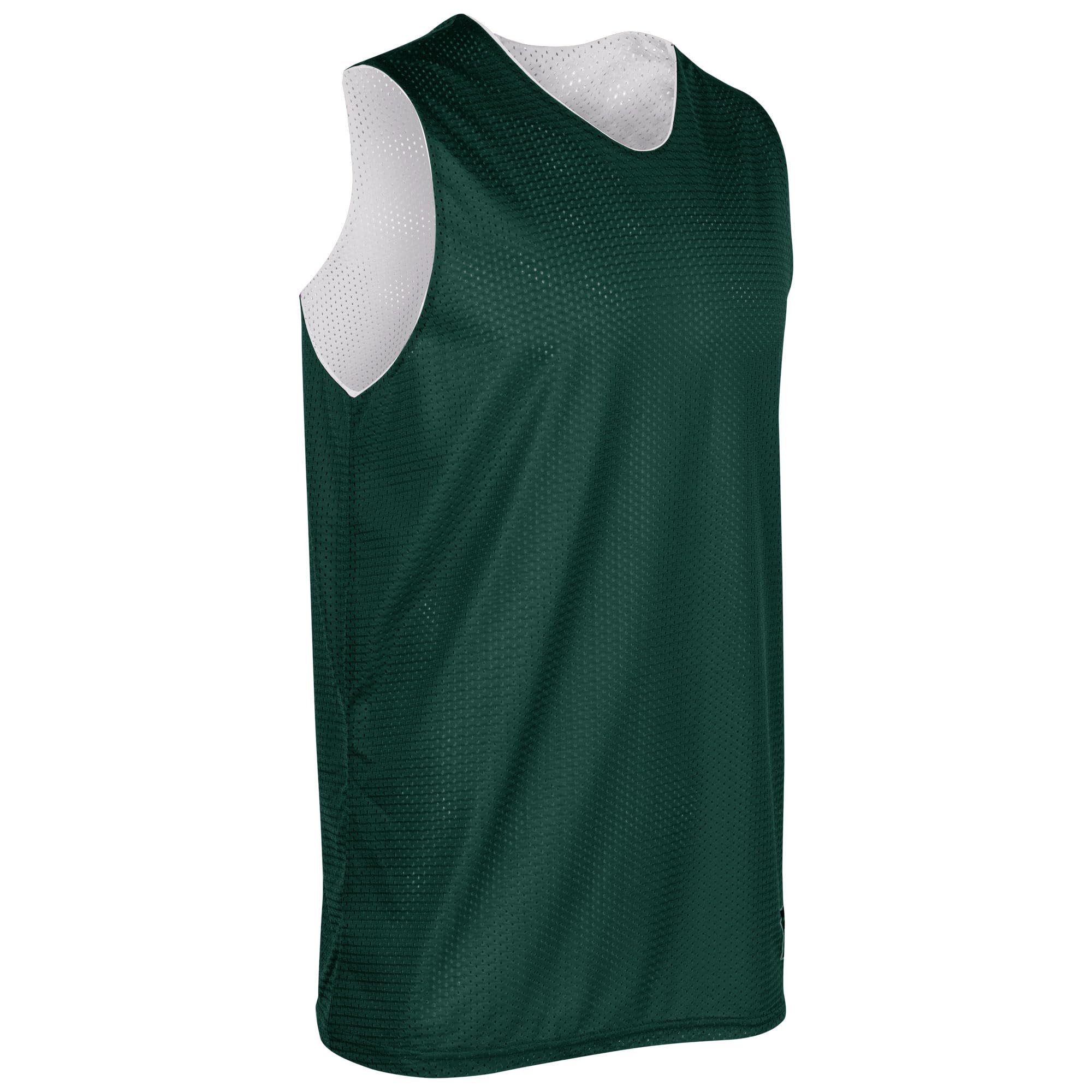 Photo 1 of CHAMPRO Men's Standard Zone Reversible Basketball Jersey, Forest Green, White, Adult Small
