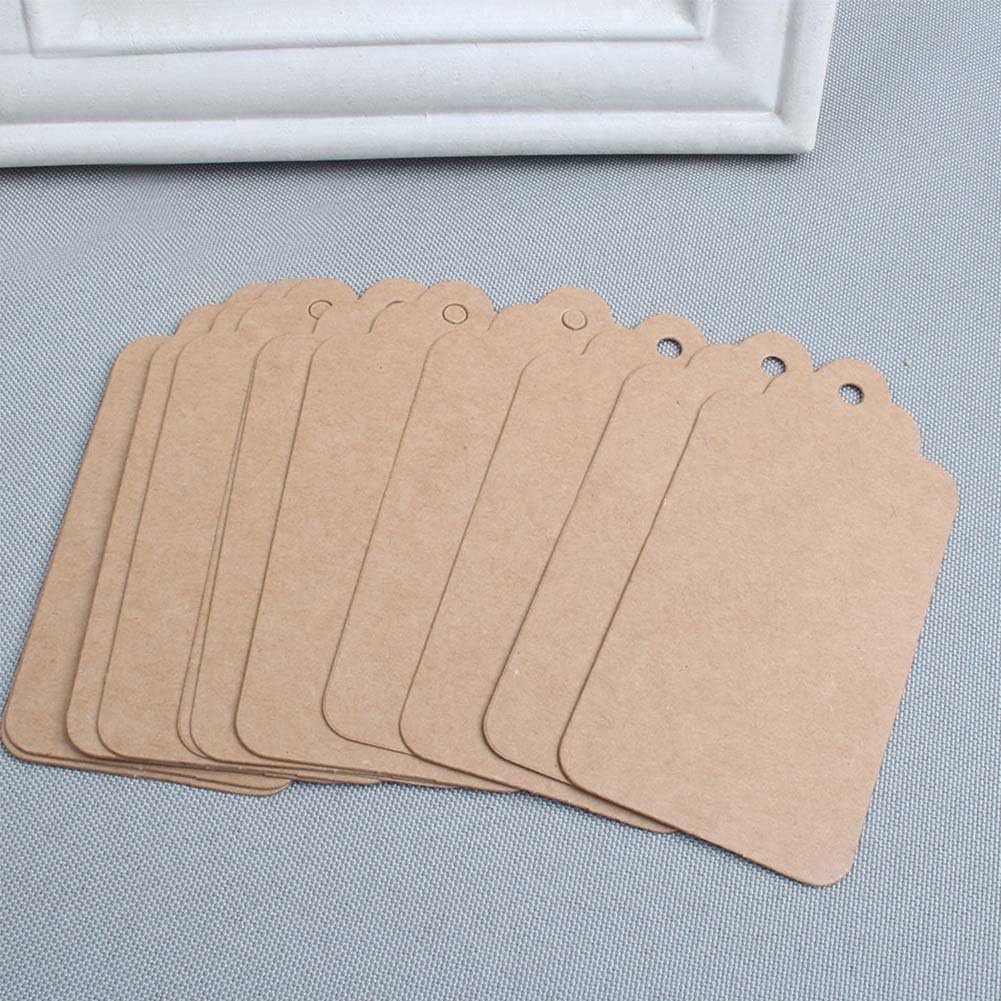 100pcs Kraft Paper Gift Tags with Free 100 Root Natural Jute Twine(Water Ripple): Arts, Crafts & Sewing