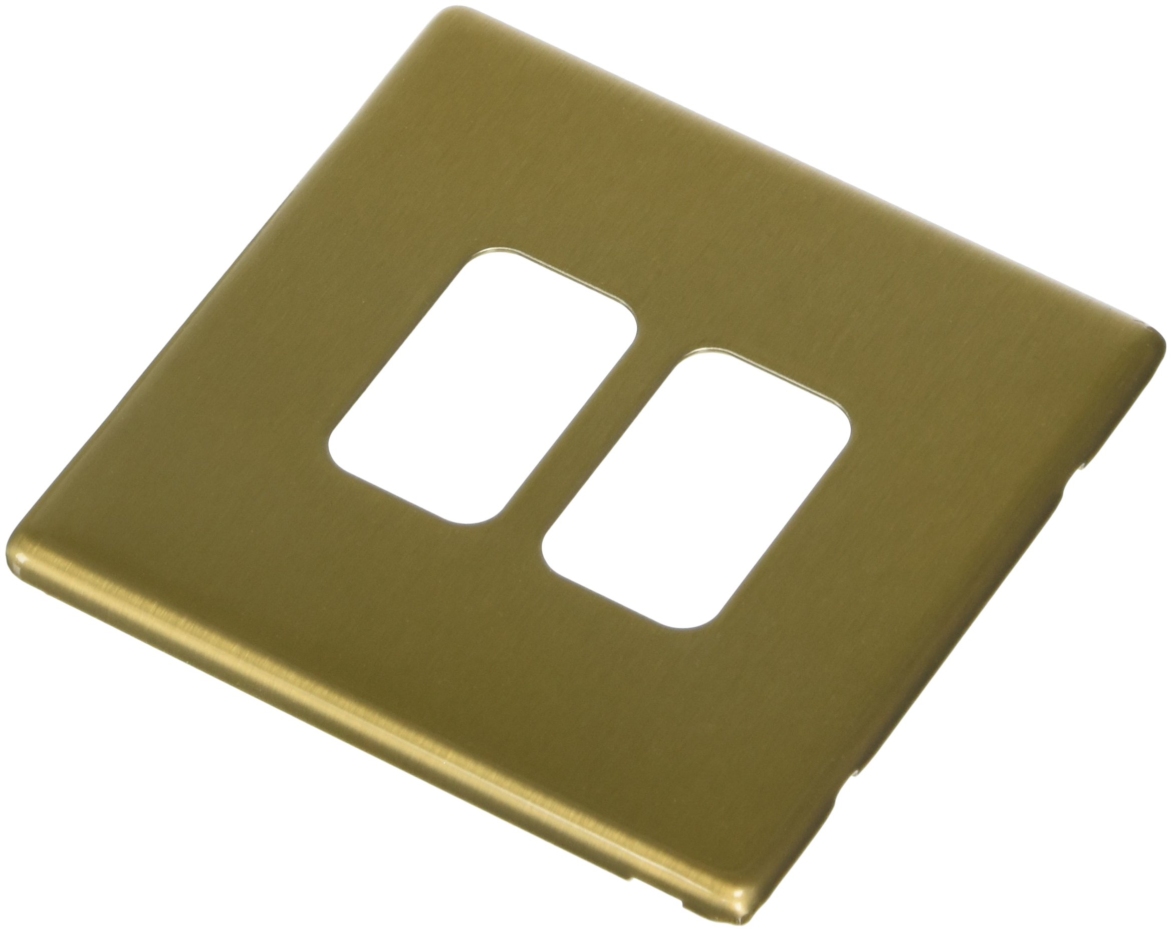 MK Aspect K24332SAG 2-Module Grid Frontplate - Satin Gold