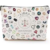 XYZONE Libra Gifts for Women, Libra Zodiac Cosmetics Bag, Travel Makeup Bags, Libra Birthday Gifts for Women & Astrology Lovers