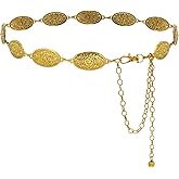 Heyjoin Women Concho Chain Belt Western Cowgirl Waist Chain Adjustable Metal Link
