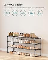 Songmics 3-Tier Shoe Rack Storage Organizer Metal 20-24 Pairs 116x30x55 view 4