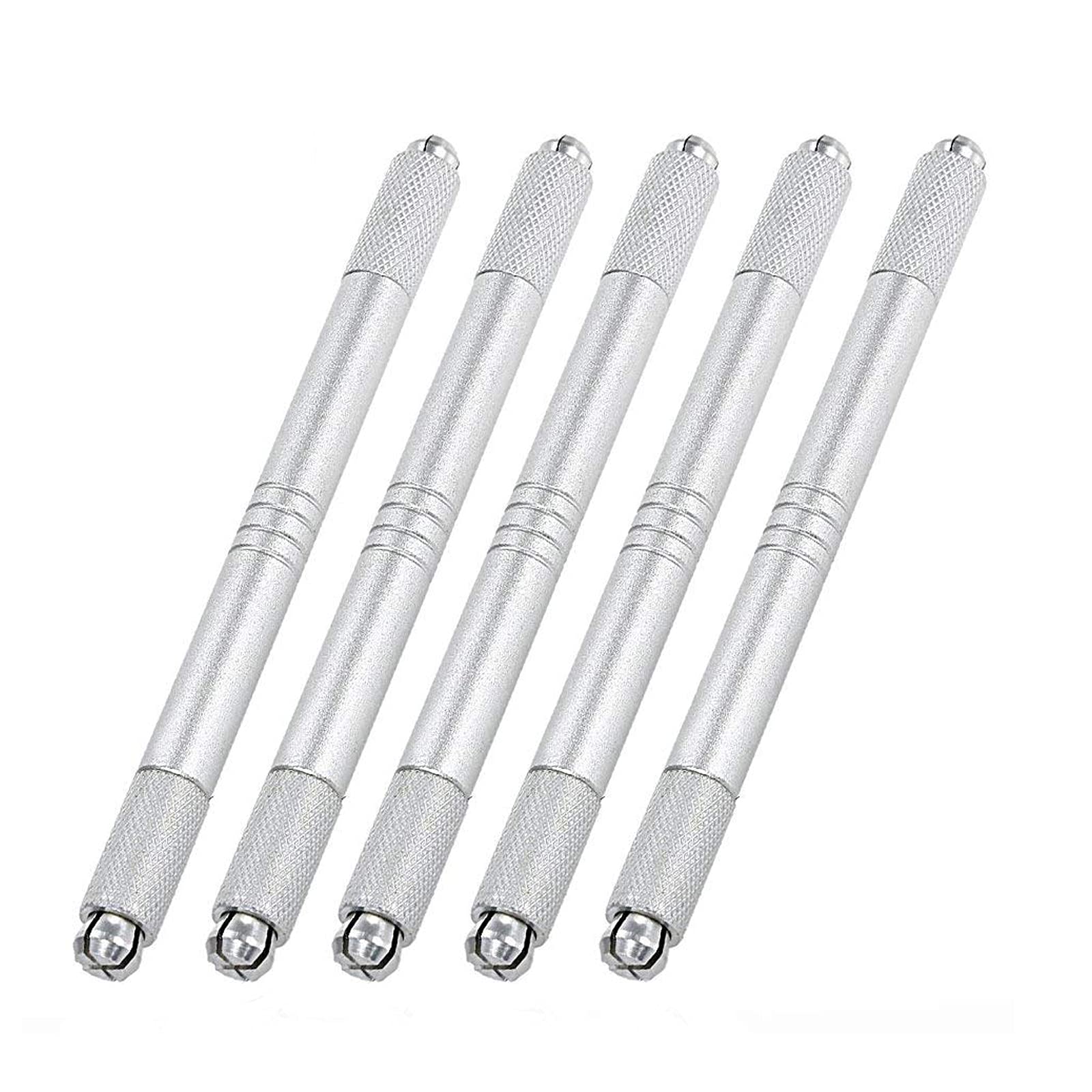 Pinkiou 5 Pieces Microblading Pens Kit Double Heads Disposable Manual Tattoo Pens For Eyebrow Permanent Makeup