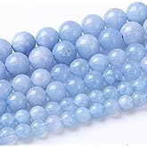 90PCS 4MM Natural Aquamarine Jade Chalcedony Round Loose Stone Beads for Jewelry DIY Energy Stone Healing Power Bracelet 15"