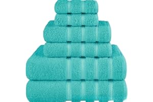 Cotton Towel Set with Soft Linen Feel and High Absorbency for Bathroom Daily Use in Green