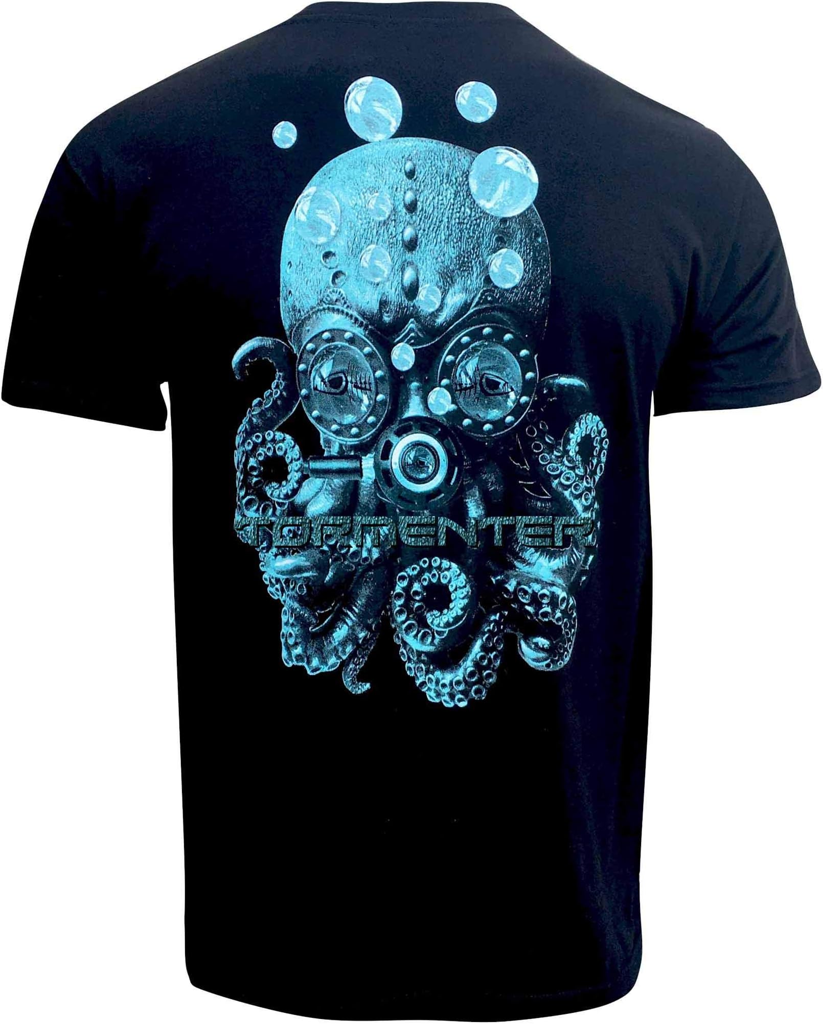 Tormenter Mens Logo Fishing T-Shirt (X-Large, Black Kraken)