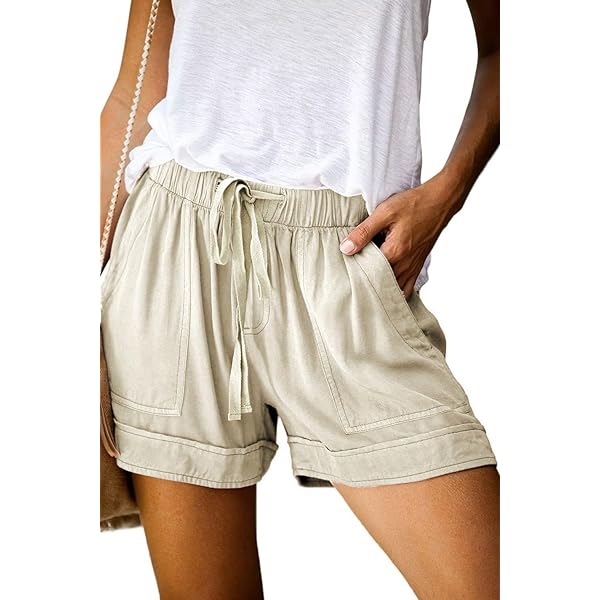 新品　BRIEFING SUMMER BASIC SHORT PANTS Mosucoirl Women Comfy Drawstring Casual Elastic Waist Pure Color