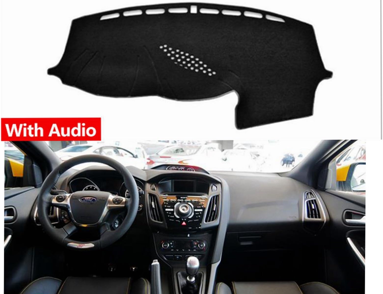 Fly5D® Dash Cover Dashboard Cover Mat Dash Pad for 2011-2017 Ford Focus with Audio (2011-2017 Ford Focus with Audio, Black)