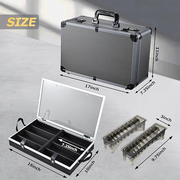 YUEIEOUN PROFESSIONAL BARBER CASE – PORTABLE BARBER TOOL CASE HAIR CLIPPER ORGANIZER WITH COMBO LOCKS, DETACHABLE TRAYS FOR CLIPPERS, SHEARS, RAZORS, TRIMMERS – SECURE STORAGE FOR BARBERSHOP OR TRAVEL