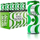 Soda Bossa Sparkling Soda, Guarana Flavor, Low-Calorie, Gluten Free &amp; Guilt-Free Sparkling Soda Drink - Natural Soda - Craft Soda 8-12 FL OZ Cans/Box (Pack of 1 Box)