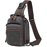 Nerlion Sling Bag for Men Waxed Canvas Crossbody Bag Chest Bag Water Resistant Shoulder Bag Casual Daypack