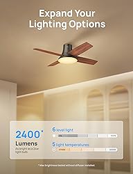 Dreo Ceiling Fans with Lights and Remote, 44 inch