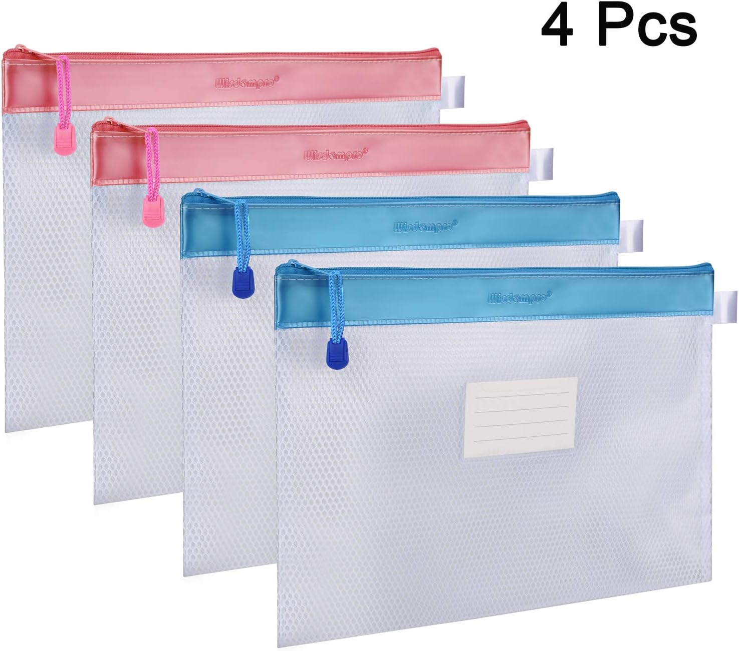 Zipper File Bag, Wisdompro 4 Pack Letter Size Paper Document Storage
