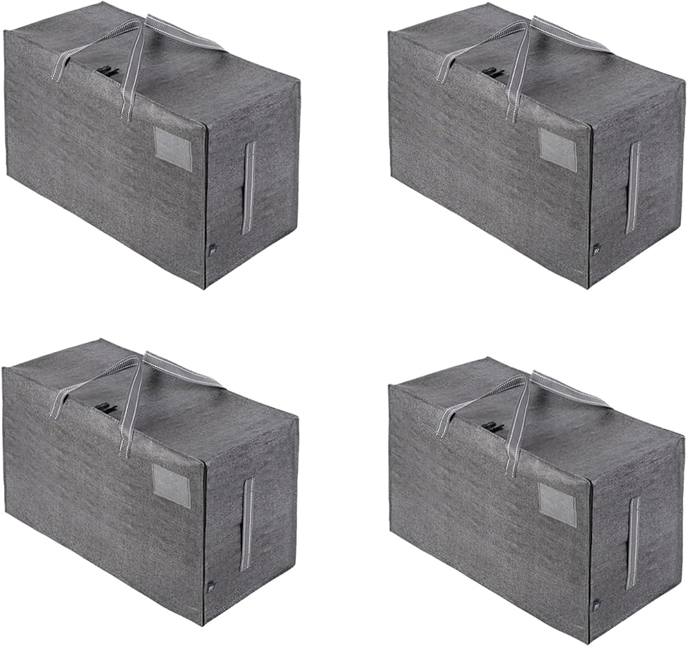 Venο 4 Pack Heavy-Duty Oversize Storage Bags with Zips and Tag Pocket