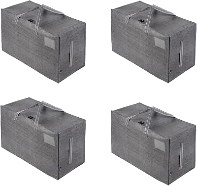 Venο 4 Pack Heavy-Duty Oversize Storage Bags with Zips and Tag Pocket