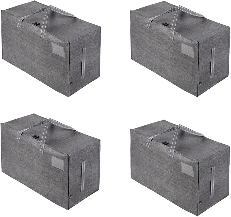 Venο 4 Pack Heavy-Duty Oversize Storage Bags with Zips and Tag Pocket