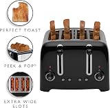 Dualit 4 Slice Lite Toaster 36mm Slots Bagel Defrost High Gloss Black view 2
