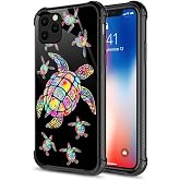 CARLOCA Compatible iPhone 11 Case, Rainbow Turtle Graphic Design Shockproof Case