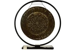 UNLIMITED 14" Gongs on the Au Courant Gong Stand - Includes Gong of your Choice, Stand, & Mallet/Traditional Chinese Gong/Great for Meditation & Sound Healing/Bronze Gong