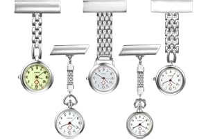 LANCARDO Nurse Watch with Second Hand for Women and Men 1-5 Pack Simple Classic Nurses Doctors Paramedic Tunic Lapel Pin-on Brooch Quartz Fob Watch Large Arabic Numeral Mark