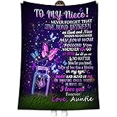 Coolim Niece Gifts from Auntie, to My Niece Blanket, Niece Graduation Gift Ideas, Niece Gifts from Auntie, Niece Blanket 60"x50"