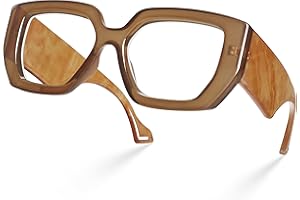 Laemzinv Oversized Square Blue Light Glasses for Women, Large Thick Frame Big Reading Eyewear for Computer and Gaming LA022