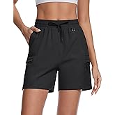 TACVASEN Women's 5" Hiking Cargo Shorts Lightweight UPF 50+ Quick Dry Athletic Shorts with Pockets Golf Outdoor Summer