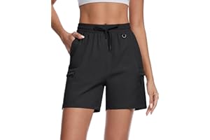 TACVASEN Women's 5" Hiking Cargo Shorts Lightweight UPF 50+ Quick Dry Athletic Shorts with Pockets Golf Outdoor Summer