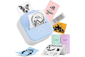 ZOOLION Print Pods Mini Printer T02 - Inkless Sticker Printer with 3 Roll of 2" Sticker Paper, Bluetooth Portable Printer for iPhone iPad Android Kids List Labels Notes Memo DIY Birthdays Gifts Home School