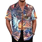 ukoyhga 80s 90s Hawaiian Shirt Men's Big and Tall Beach Disco Party Outfit