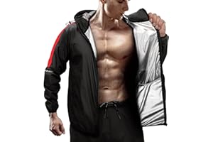 RDX Sauna Suit Weight Loss, REACH OEKO TEX 100 CERTIFIED, Sweat Jacket with Hood, Body Slimming Fitness Workout Men Women