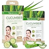 Natural Chemist Cucumber &amp; Aloe Under Eye Patches - Cooling, Reduces Puffiness, Anti-Aging, Hydrating, Dermatologist Tested, Cruelty Free Korean Skin Care For All Skin Types - 5 Pairs