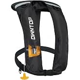 Owntop Automatic/Manual Inflatable Swim Jacket, Manual Convertible &amp; Highly Visible, Storage Pocket with Zipper, 24g CO2 Cylinder Included, Low Profile for Kayak, Fishing, Paddle Sports