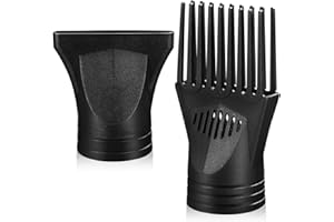 IPETBOOM 2 Pcs Universal Hair Dryer Nozzle Attachment - Comb Diffuser for Straight & Curly Hair Styling, Blow Dryer Concentrator with Secure Fit & Heat-Resistant Plastic