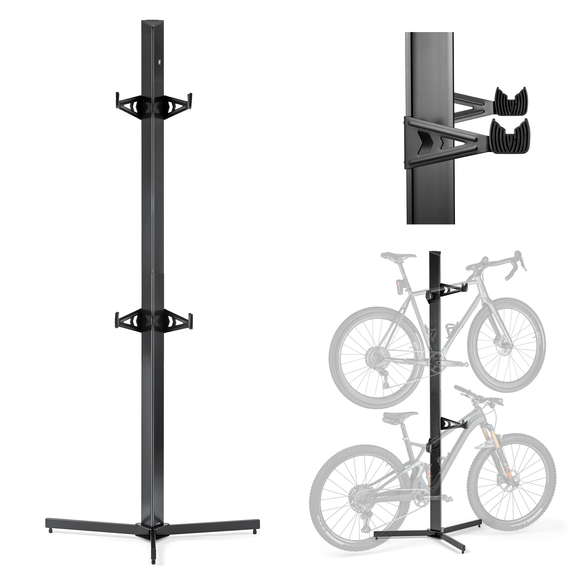 Feedback Sports | Bike Storage Universal | Velo Cache Bike Stand | Multi 2-in-1 Cycle Storage Space Saver | One Size | Black